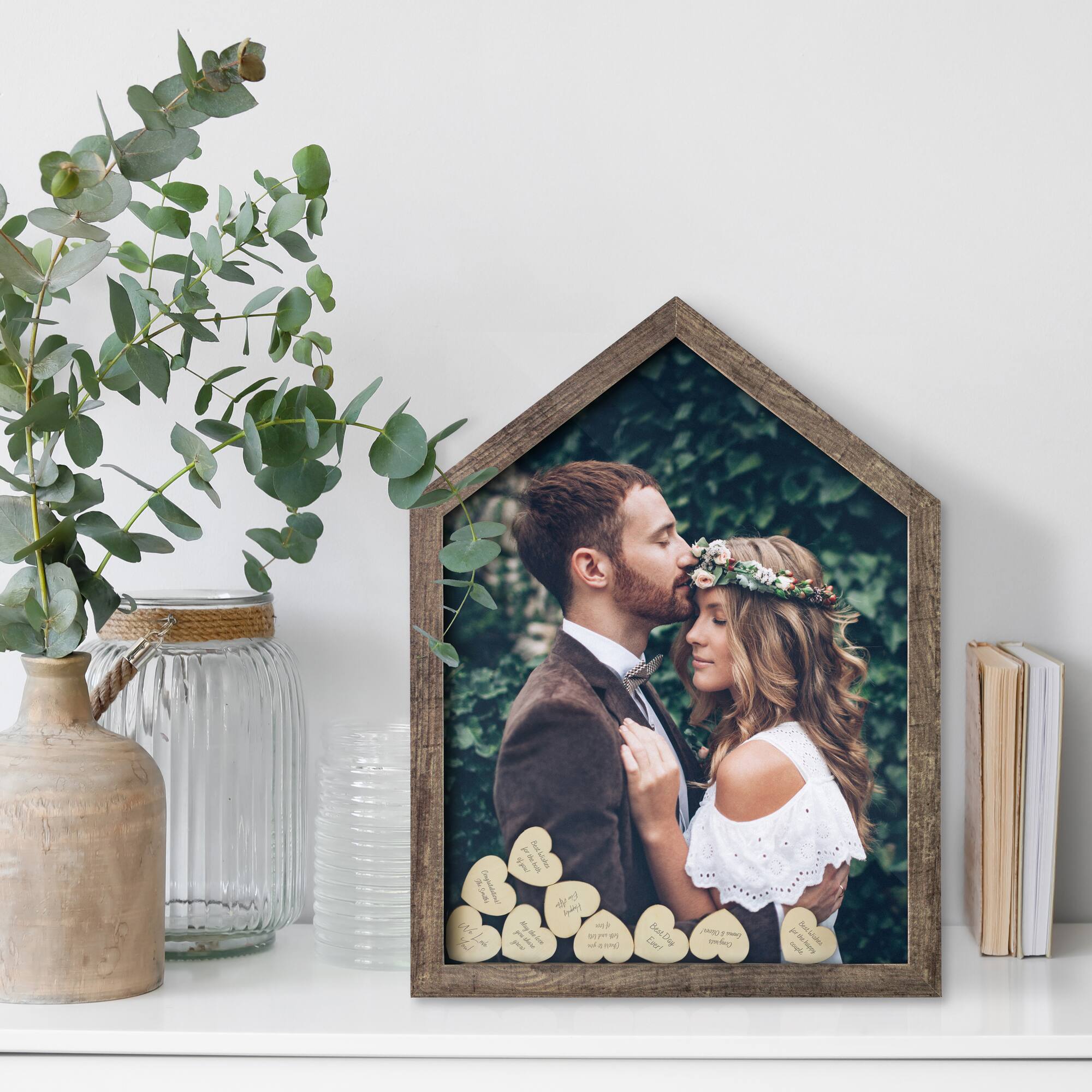 Kate Aspen® Modern Rustic House Shape Wedding Guest Book Alternative